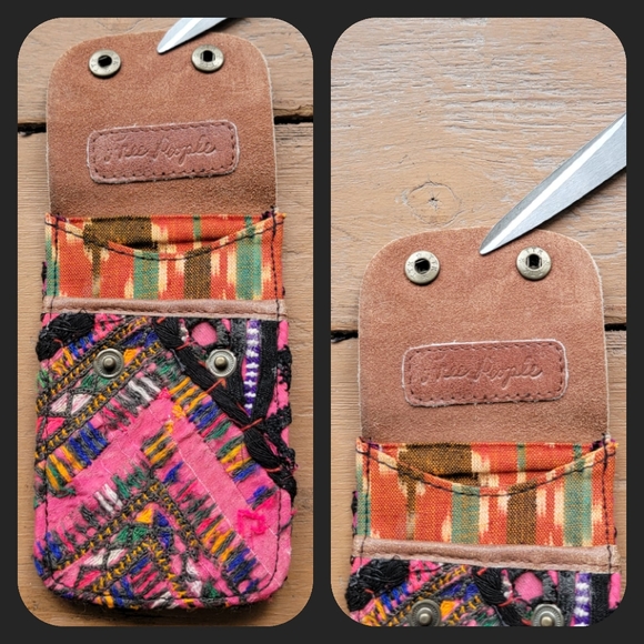 🌎👽 Free People Boho Embroidered Repurposed vtg banjara hippie Wallet card case - Picture 3 of 16